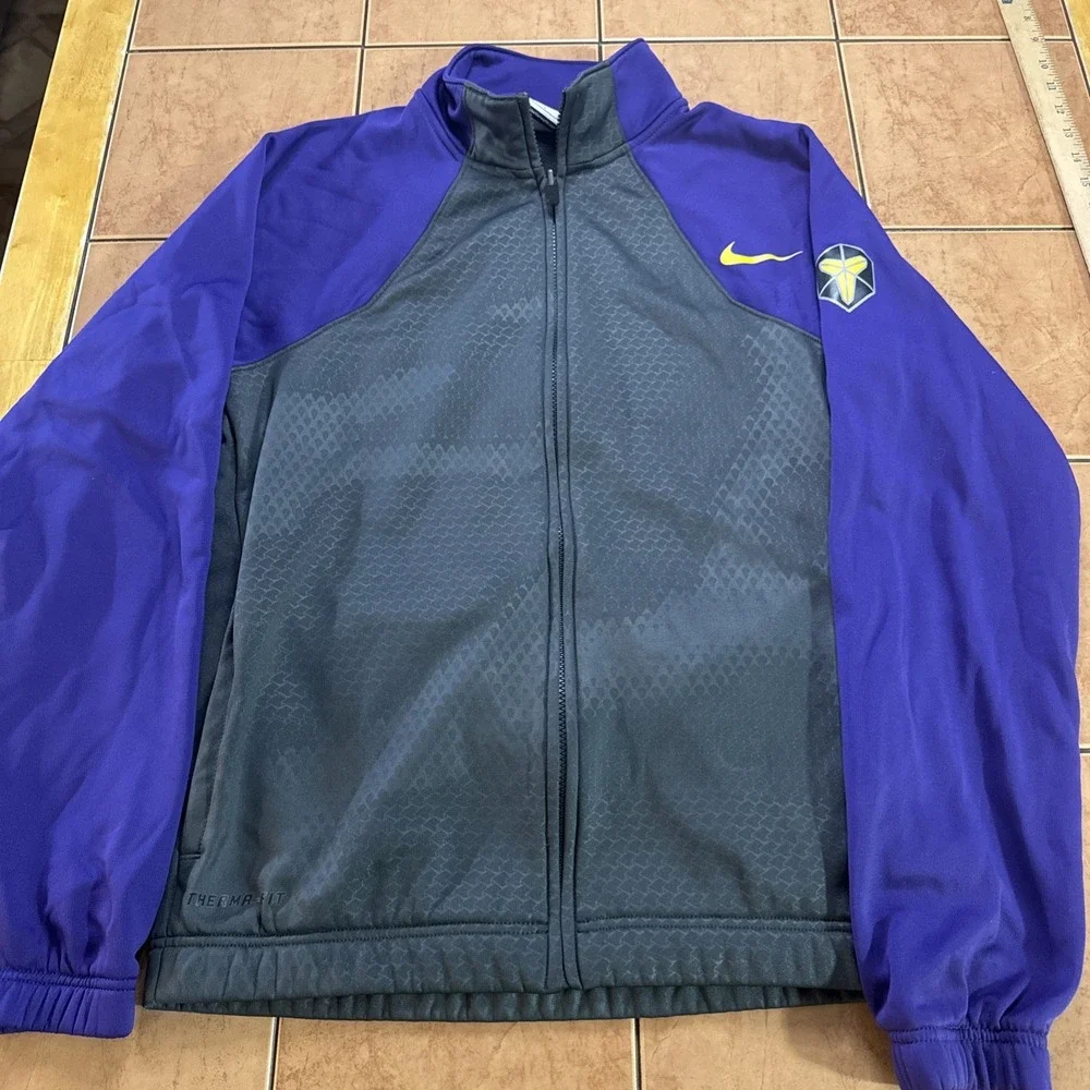 Nike Kobe Zip Up Jacket‎ Therma-Fit Men's Sz Small Gray Purple Mamba NBA Lakers